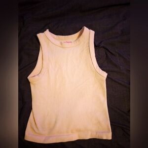 Light pink rib fit tank top